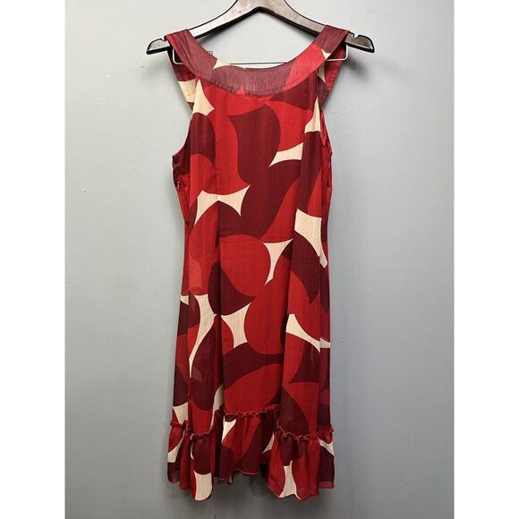 Kaely‎ n-Max dress Womens Size 6 Sleeveless Geometric Beaded Red Circle - Picture 2 of 8